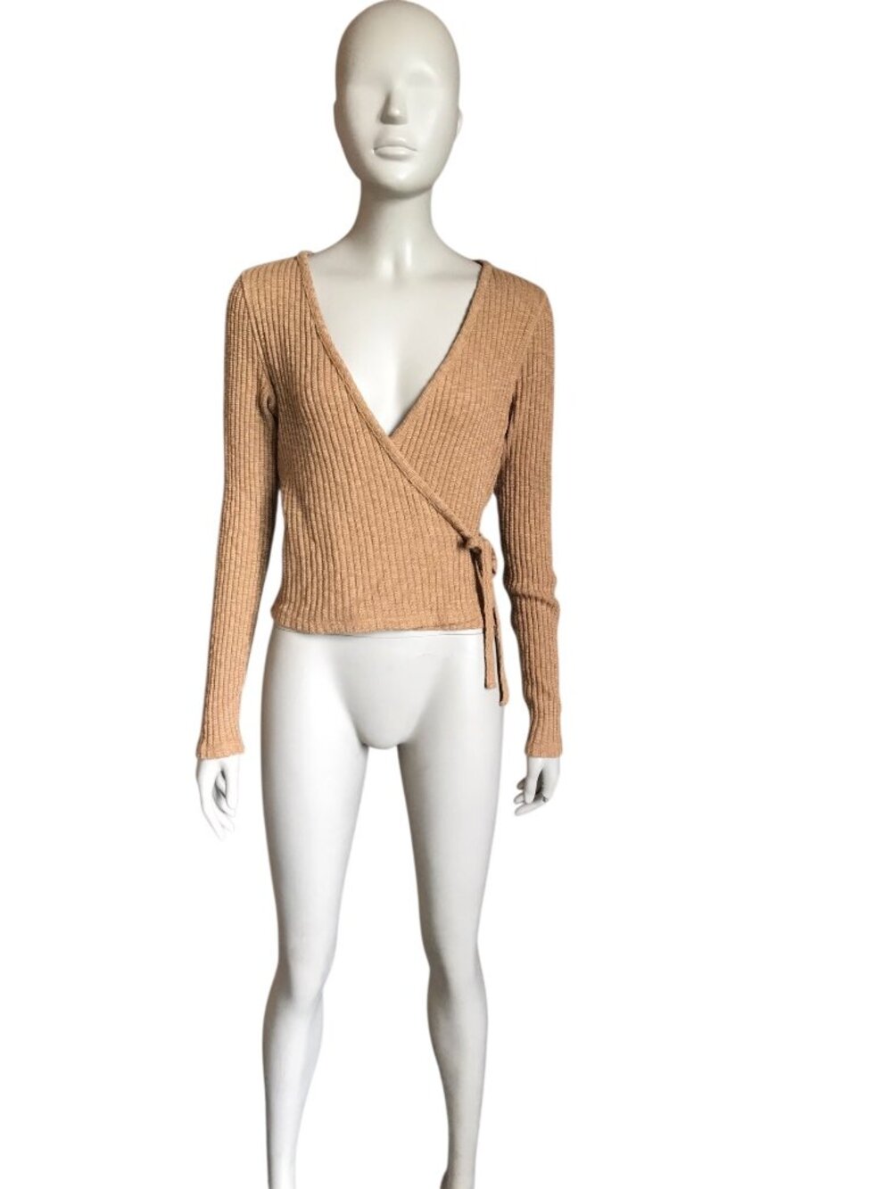 Everlane Brown Long Sleeve Wrap Sweater